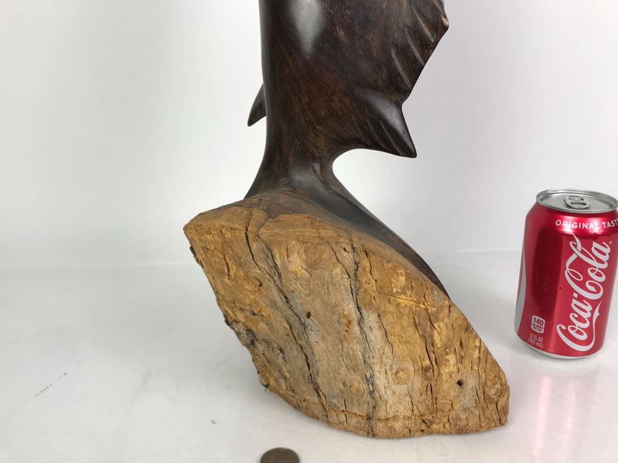 Vintage Seri Indians Ironwood Large Carving Marlin Swordfish Sculpture 28H [Photo 14]