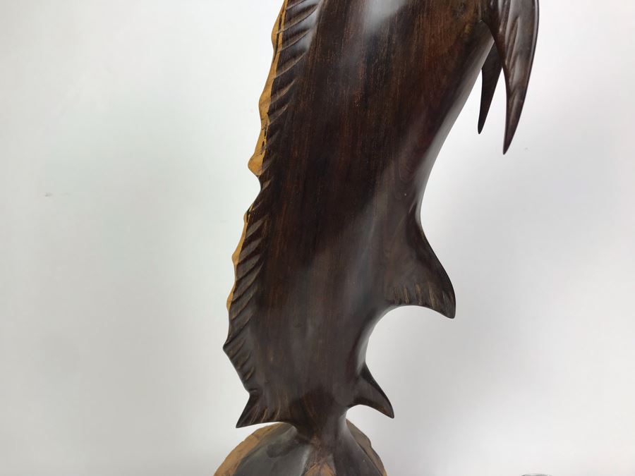 Vintage Seri Indians Ironwood Large Carving Marlin Swordfish Sculpture 28H