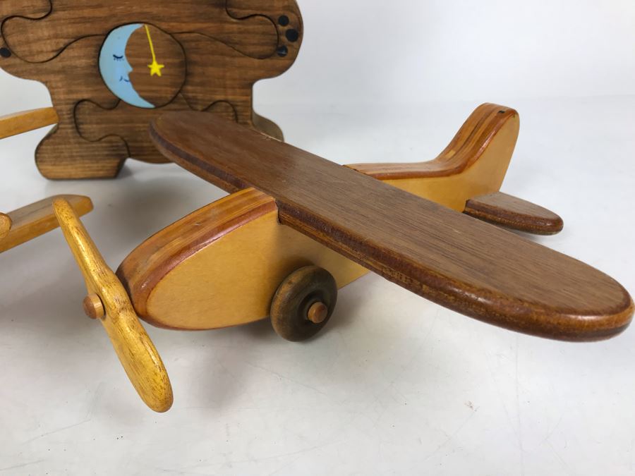 Pair Of Wooden Airplanes And Wooden Bear Puzzle [Photo 4]