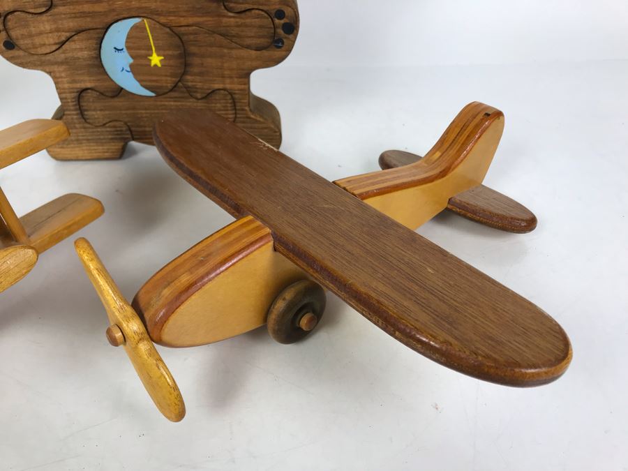 Pair Of Wooden Airplanes And Wooden Bear Puzzle [Photo 5]