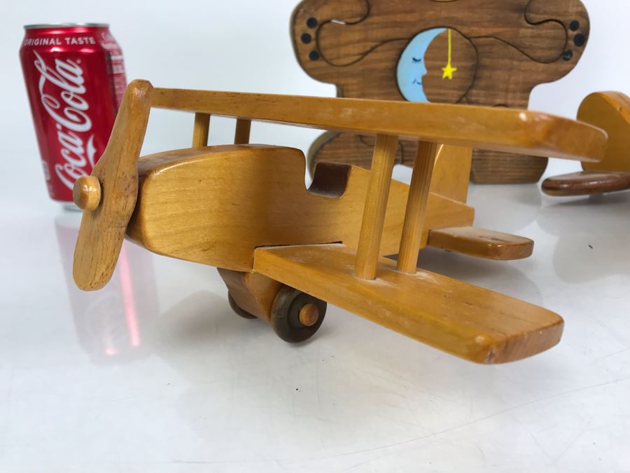 Pair Of Wooden Airplanes And Wooden Bear Puzzle [Photo 9]