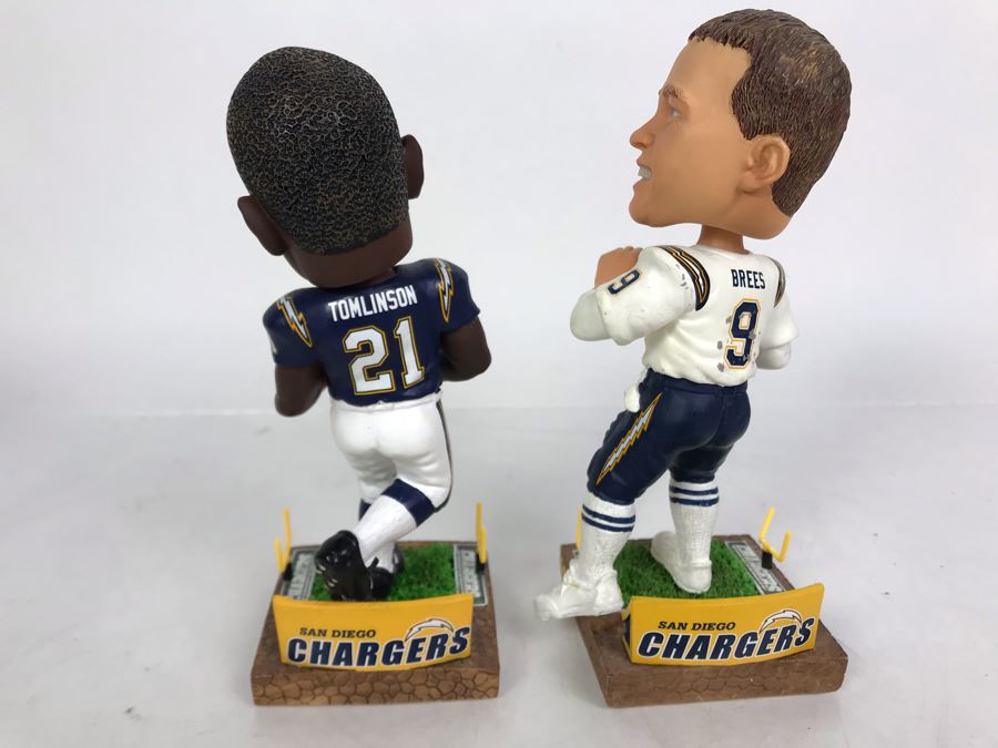 Pair Of NFL Players Inc Forever Collectibles Limited Edition Bobble Head Dolls Legends Of The Field: Ladainian Tomlinson And Drew Brees  [Photo 5]