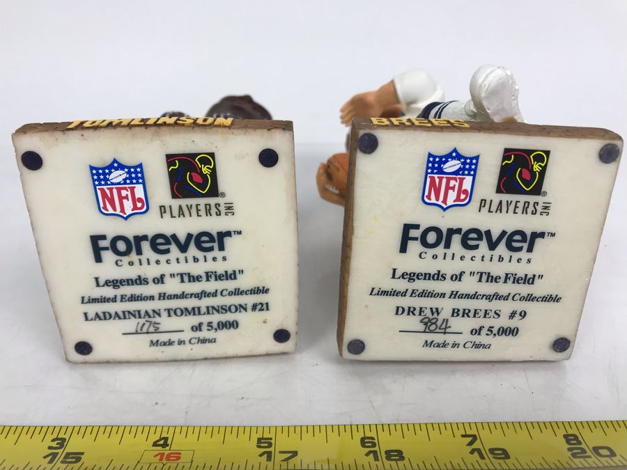 Pair Of NFL Players Inc Forever Collectibles Limited Edition Bobble Head Dolls Legends Of The Field: Ladainian Tomlinson And Drew Brees  [Photo 6]
