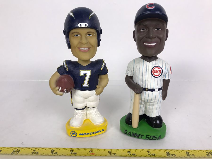 Pair Of Bobble Dobbles Bobble Head Dolls: Doug Flutie San Diego Chargers And Sammy Sosa Chicago Cubs 7H [Photo 2]