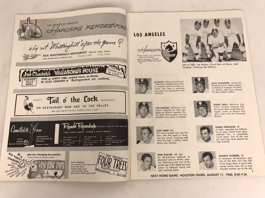 Vintage 1960 Los Angeles Chargers / New York Titans AFL Professional Football Program [Photo 6]