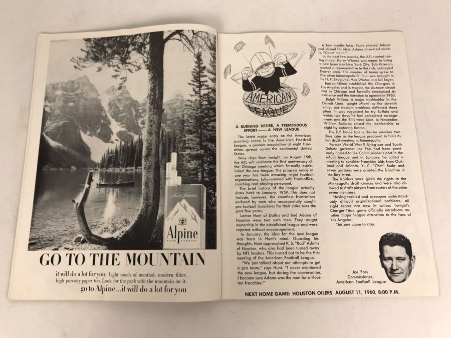 Vintage 1960 Los Angeles Chargers / New York Titans AFL Professional Football Program [Photo 14]