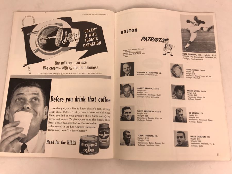 Vintage 1960 Los Angeles Chargers / New York Titans AFL Professional Football Program [Photo 22]