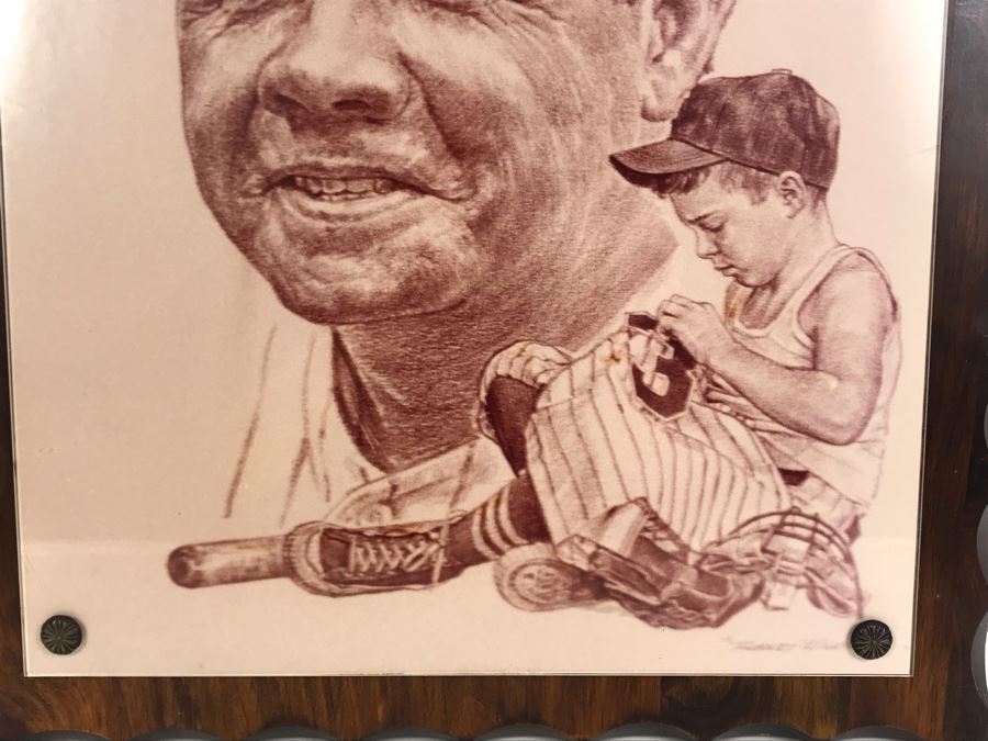 Babe Ruth Print On Board 19 X 23 [Photo 4]