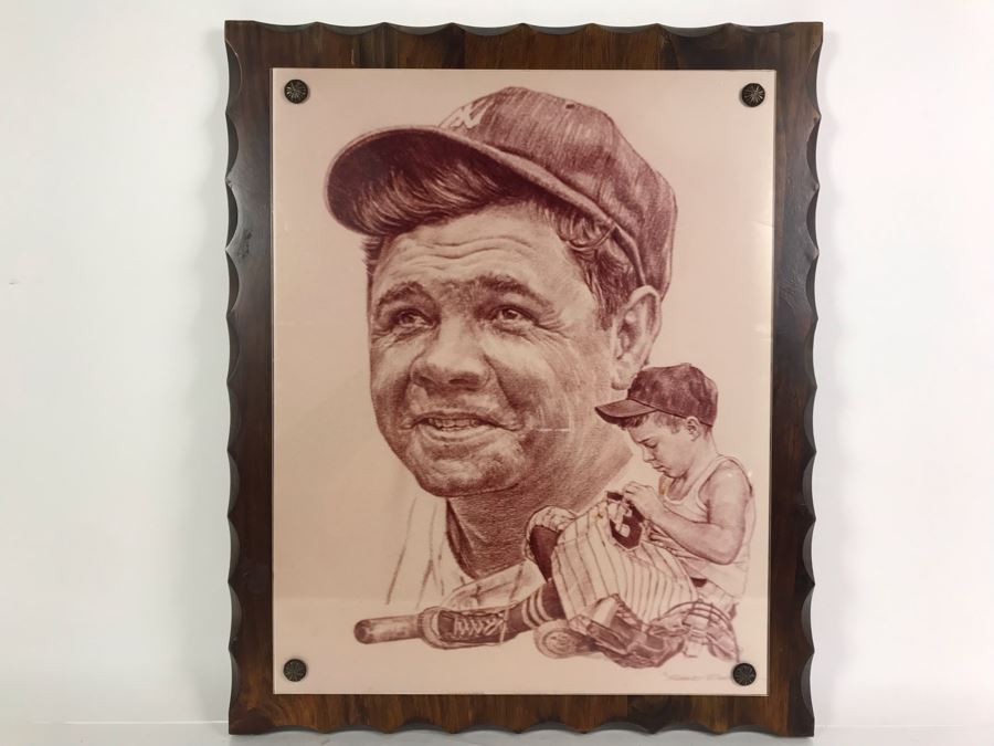 Babe Ruth Print On Board 19 X 23 [Photo 2]
