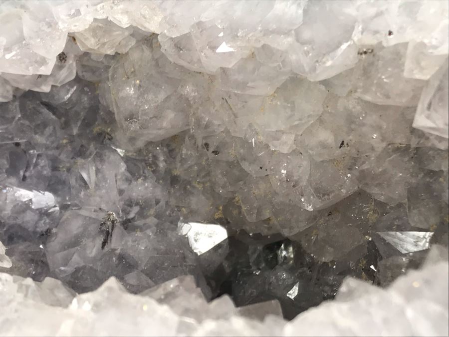 Pair Of Large Cut Polished Geodes - One Is Bright Purple 5.5W [Photo 19]