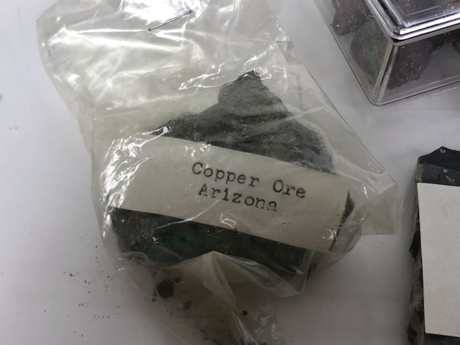 Huge Stone And Fossil Collection Including Tourmaline, Turquoise, Pirite, Trilobite, Petrified Wood, Gold Flakes - See Photos [Photo 31]