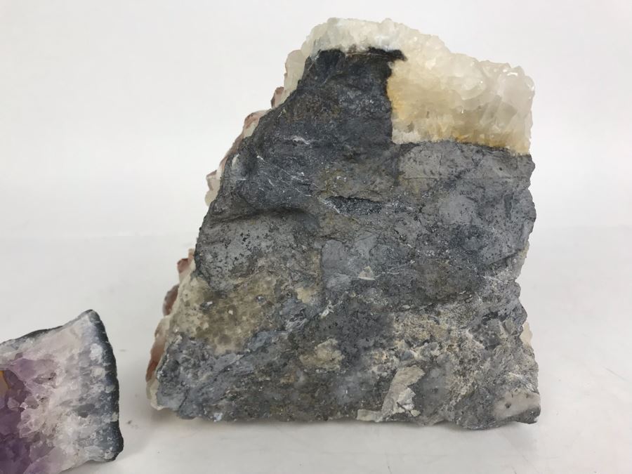 Pair Of Geode Crystal Sections With Amethyst - R 6'H [Photo 10]