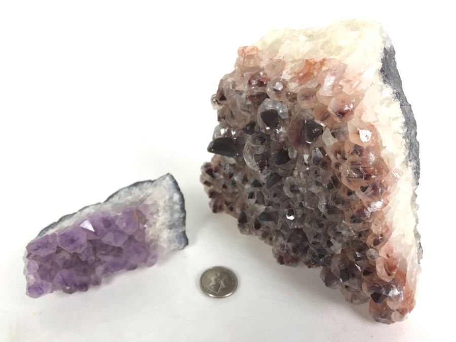Pair Of Geode Crystal Sections With Amethyst - R 6'H [Photo 4]