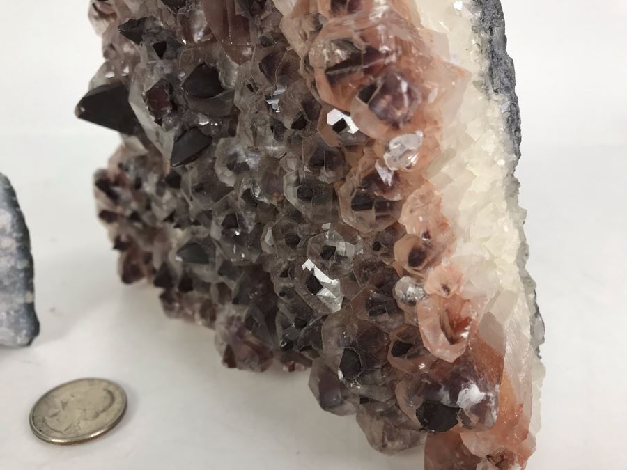 Pair Of Geode Crystal Sections With Amethyst - R 6'H [Photo 8]