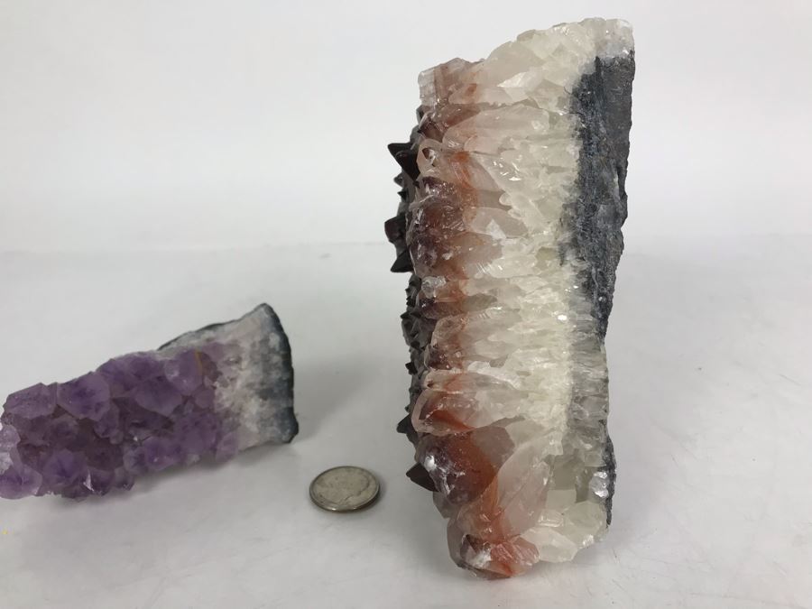 Pair Of Geode Crystal Sections With Amethyst - R 6'H [Photo 9]