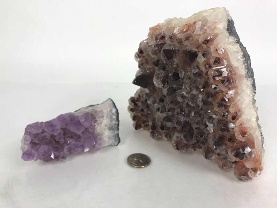 Pair Of Geode Crystal Sections With Amethyst - R 6'H [Photo 3]