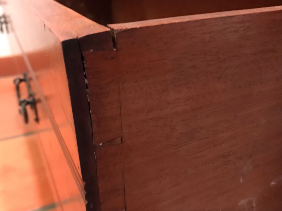 Antique 3-Piece Carved Wooden Cabinet Armoire With Beveled Glass Door And Drawer 47W X 18D X 84H - La Jolla Estate (LJE) [Photo 8]