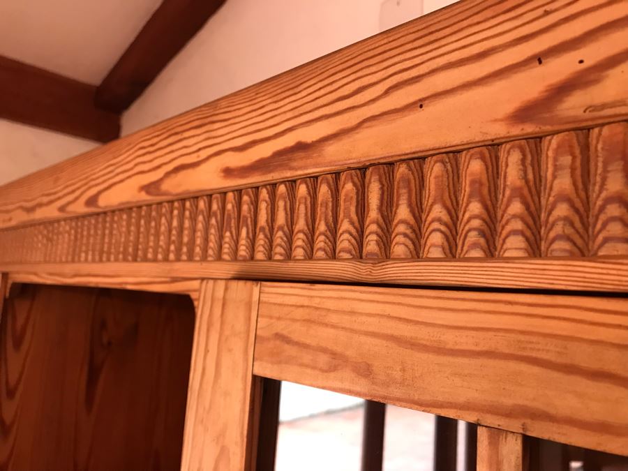 Vintage Pine 2-Piece Cabinet With Hutch 53W X 22D X 81H - LJE [Photo 7]