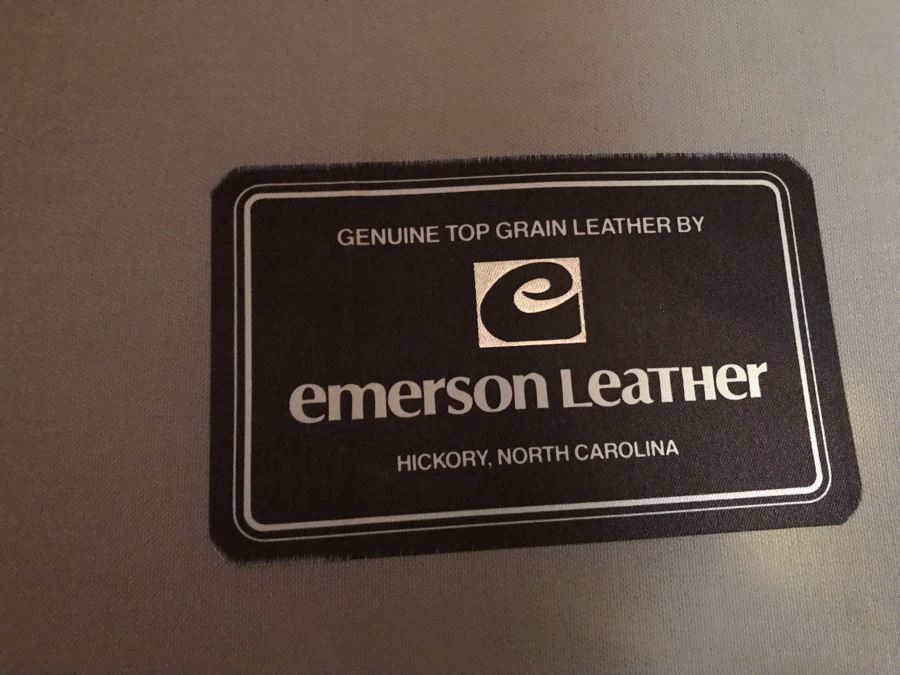 Emerson Leather Armchair With Matching Ottoman Top Grain Leather - LJE [Photo 8]