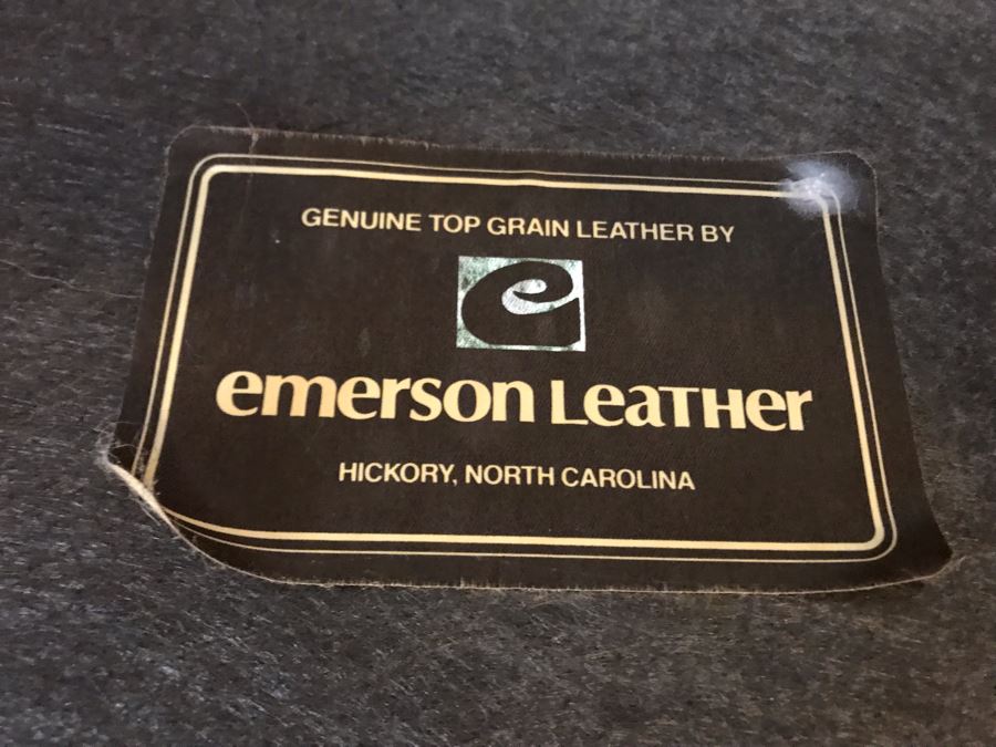 Emerson Leather Armchair With Matching Ottoman Top Grain Leather - LJE [Photo 9]