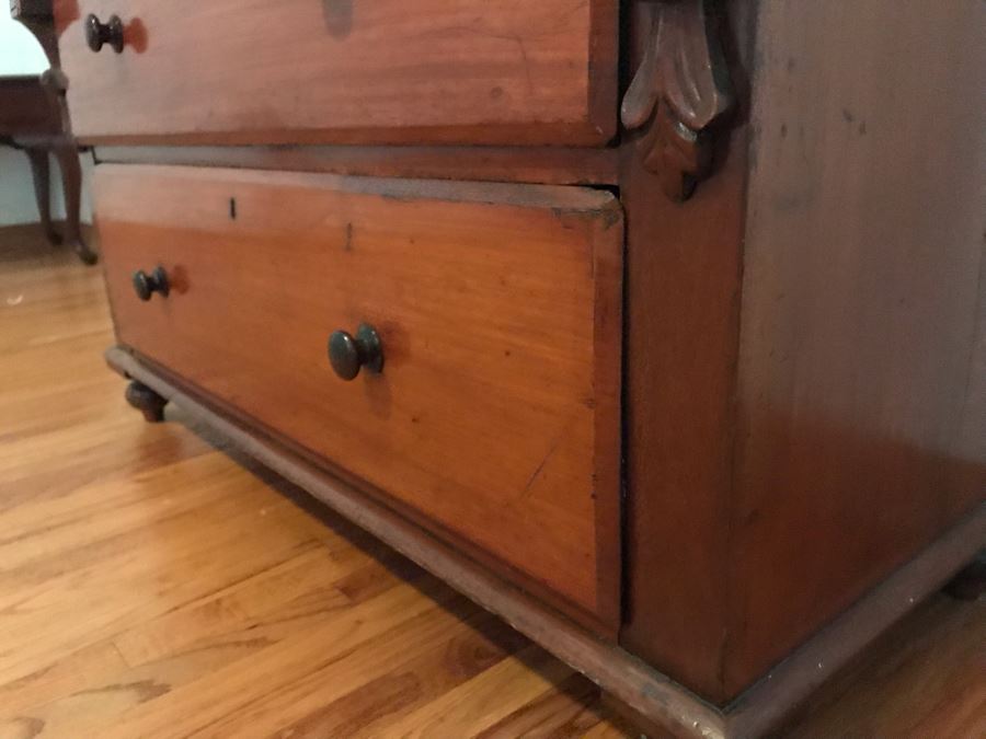 Antique English 3-Drawer Chest Of Drawers Dresser 48W X 22D X 47H - LJE [Photo 9]