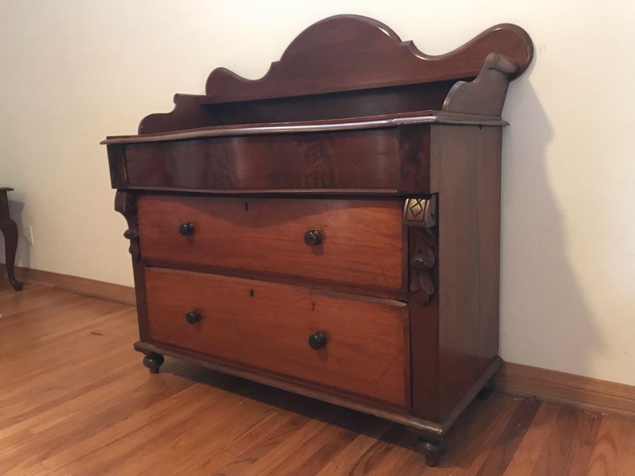 Antique English 3-Drawer Chest Of Drawers Dresser 48W X 22D X 47H - LJE [Photo 5]