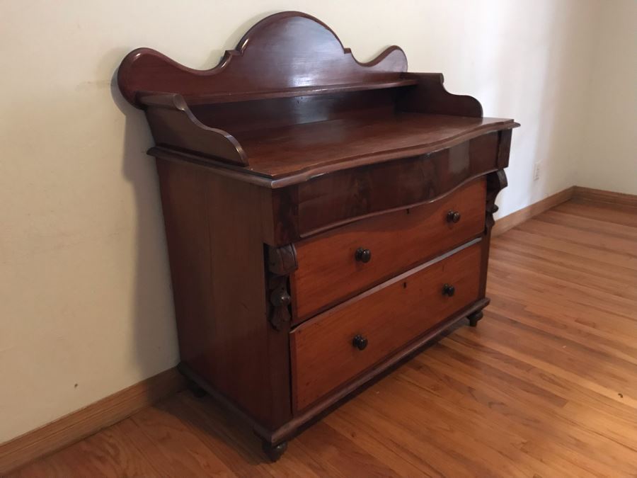 Antique English 3-Drawer Chest Of Drawers Dresser 48W X 22D X 47H - LJE [Photo 4]