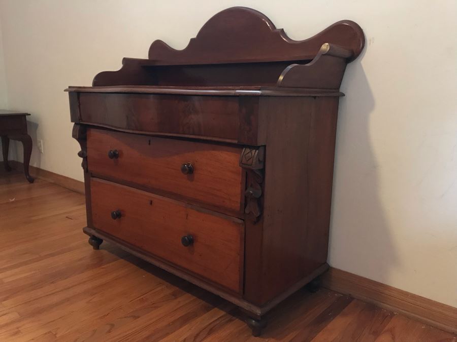 Antique English 3-Drawer Chest Of Drawers Dresser 48W X 22D X 47H - LJE [Photo 6]