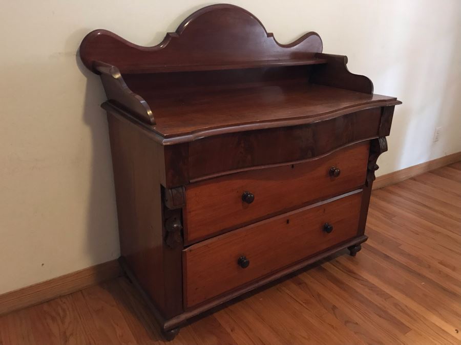 Antique English 3-Drawer Chest Of Drawers Dresser 48W X 22D X 47H - LJE [Photo 3]