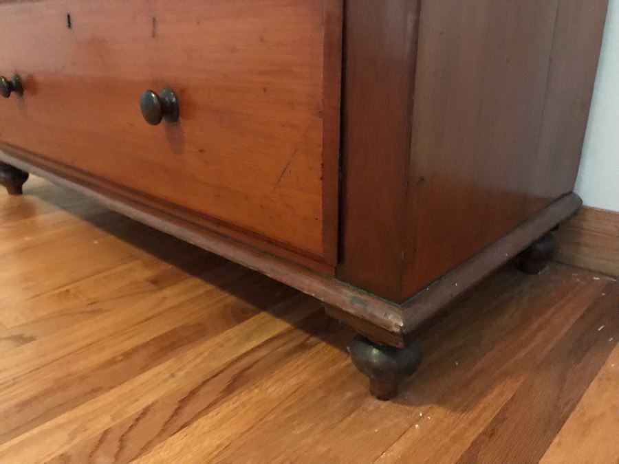 Antique English 3-Drawer Chest Of Drawers Dresser 48W X 22D X 47H - LJE [Photo 8]