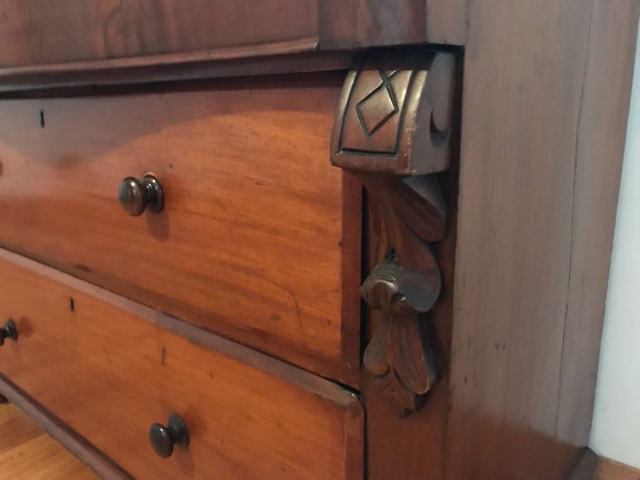 Antique English 3-Drawer Chest Of Drawers Dresser 48W X 22D X 47H - LJE [Photo 7]