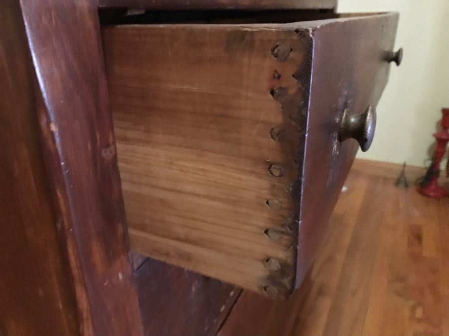 Antique Primitive 4-Drawer Chest Of Drawers Dresser 38W X 16D X 35H - LJE [Photo 8]