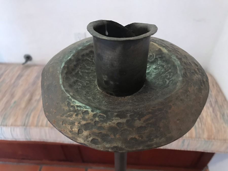 Pair Of Large Floor Standing Metal Candle Holders 4'H - LJE [Photo 4]