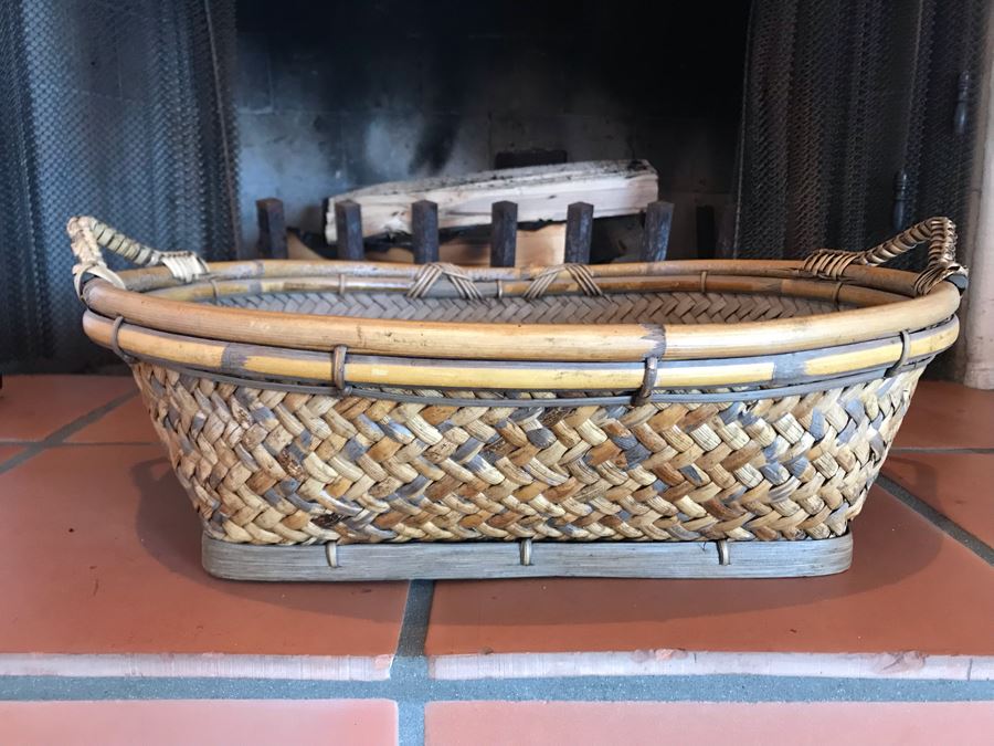 Vintage Woven Basket 21 X 16 X 6 - LJE [Photo 10]