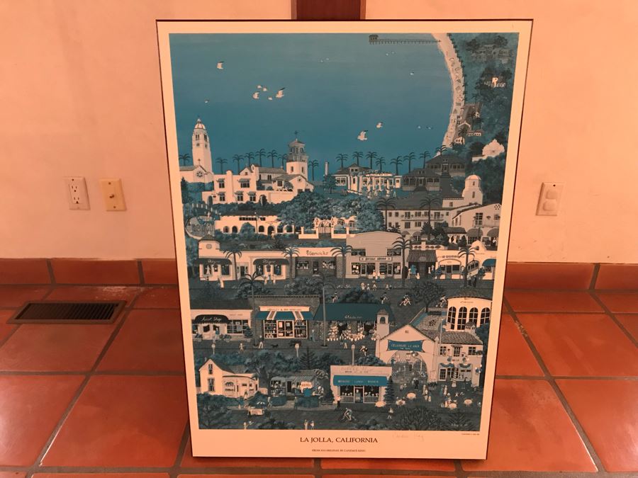 La Jolla, California Poster On Board Hand Signed By Candace King 26 X 36 - LJE [Photo 1]