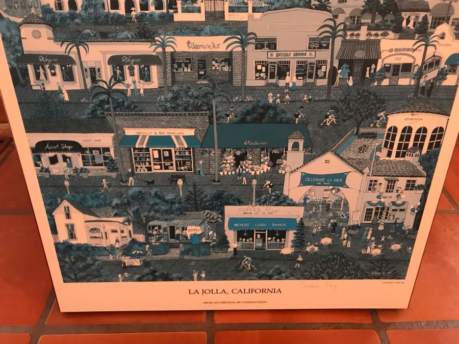 La Jolla, California Poster On Board Hand Signed By Candace King 26 X 36 - LJE [Photo 5]