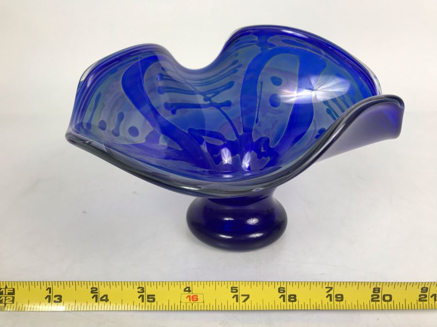 Vintage 1983 Studio Art Glass Bowl Signed By John Macpherson 7W X 5.5W - LJE [Photo 1]