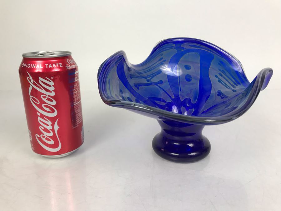 Vintage 1983 Studio Art Glass Bowl Signed By John Macpherson 7W X 5.5W - LJE [Photo 2]