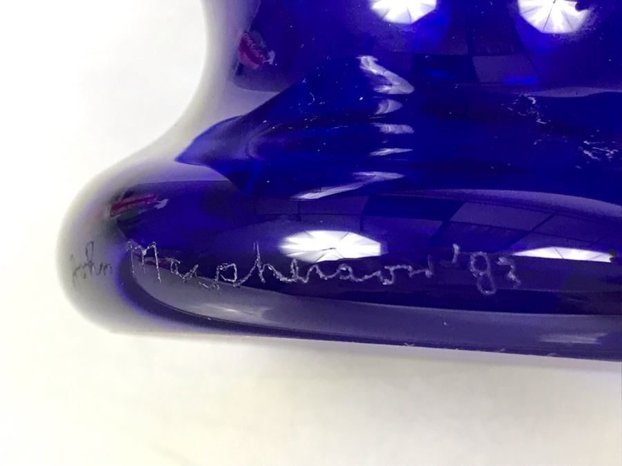 Vintage 1983 Studio Art Glass Bowl Signed By John Macpherson 7W X 5.5W - LJE [Photo 10]