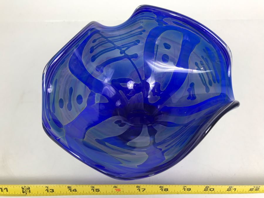 Vintage 1983 Studio Art Glass Bowl Signed By John Macpherson 7W X 5.5W - LJE [Photo 4]