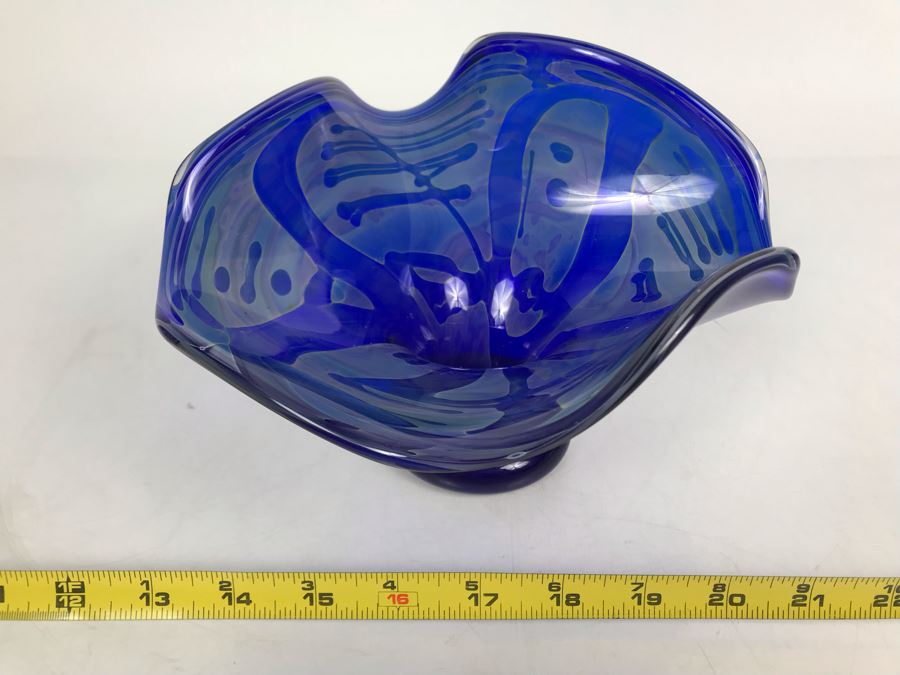 Vintage 1983 Studio Art Glass Bowl Signed By John Macpherson 7W X 5.5W - LJE [Photo 3]