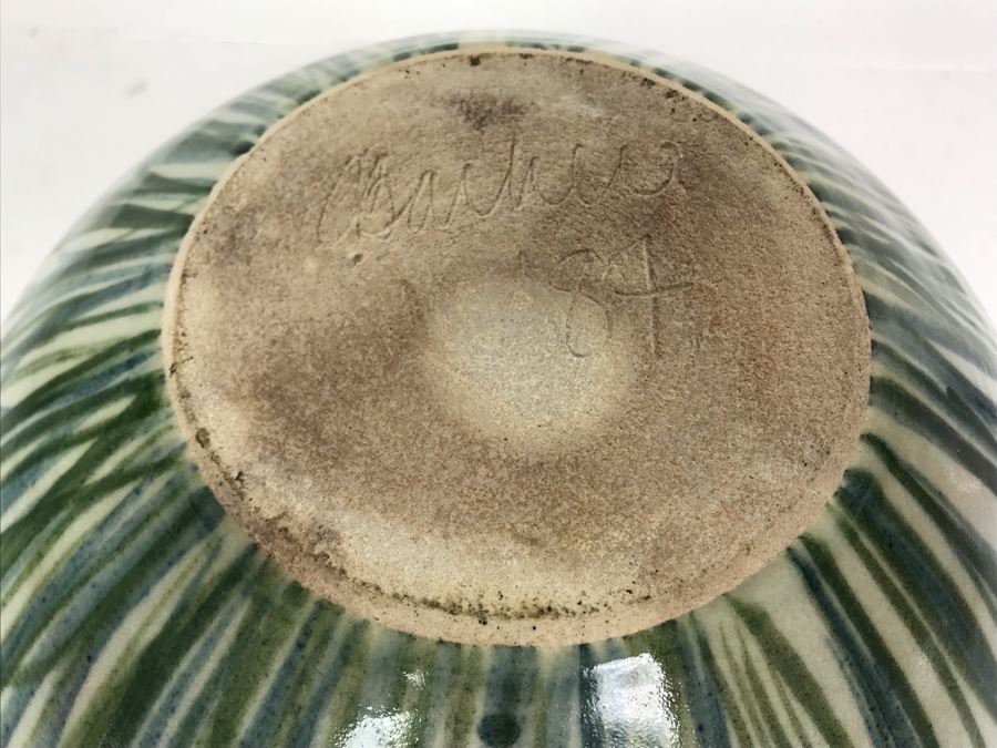 Vintage 1984 Studio Pottery Bowl Signed 10W X 6H - LJE [Photo 8]