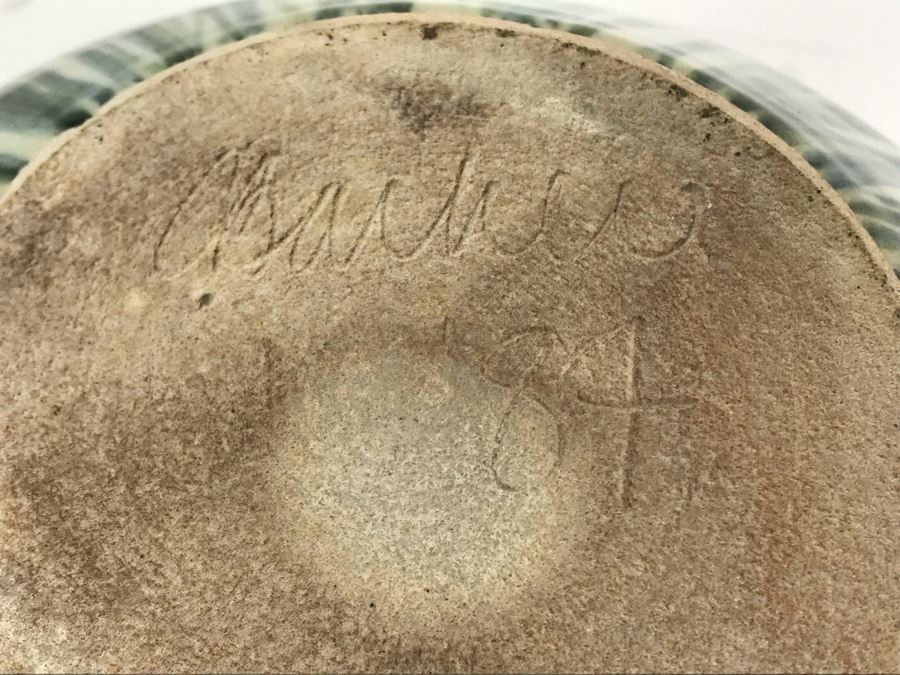 Vintage 1984 Studio Pottery Bowl Signed 10W X 6H - LJE [Photo 9]