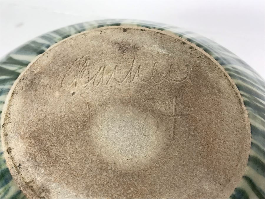 Vintage 1984 Studio Pottery Bowl Signed 10W X 6H - LJE [Photo 11]