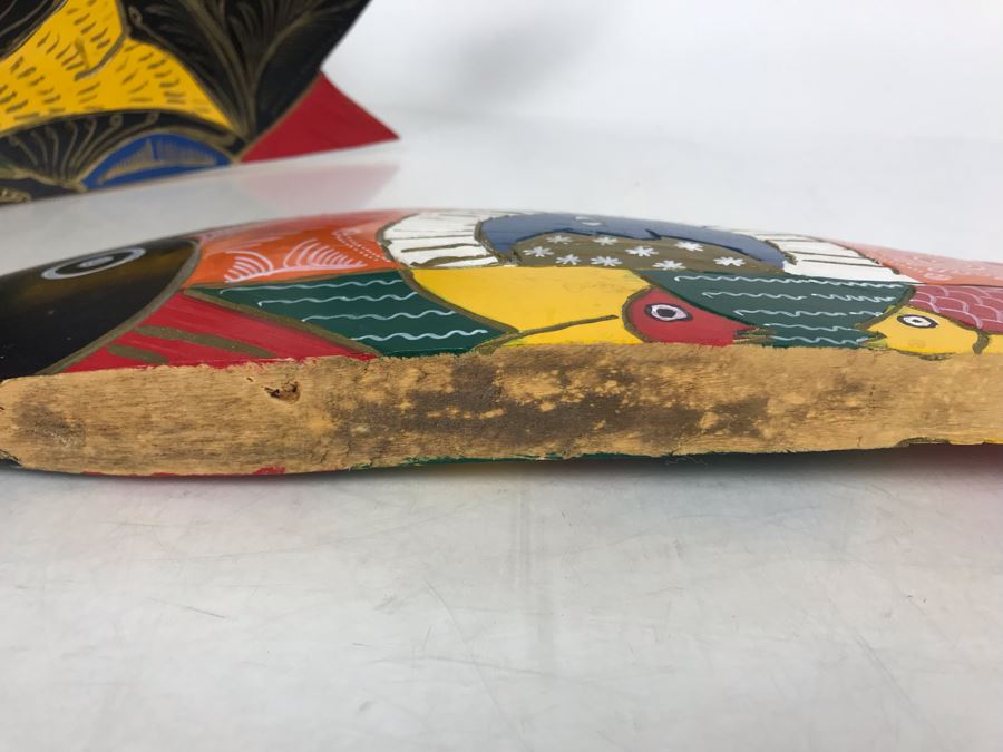 Set Of (3) Handpainted Wooden Fish Sculptures 18W X 6.5H - LJE [Photo 6]