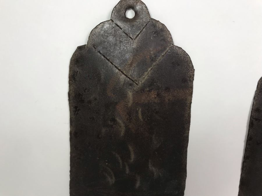 Pair Of Hammered Metal Wall Sconces 17H X 4W Made In Haiti - LJE [Photo 5]