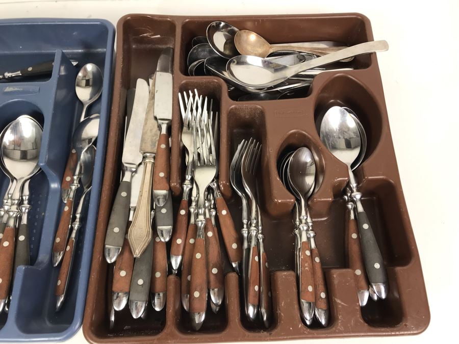 CHEFS Stainless Steel Woodgrain Bistro Flatware Set LJE