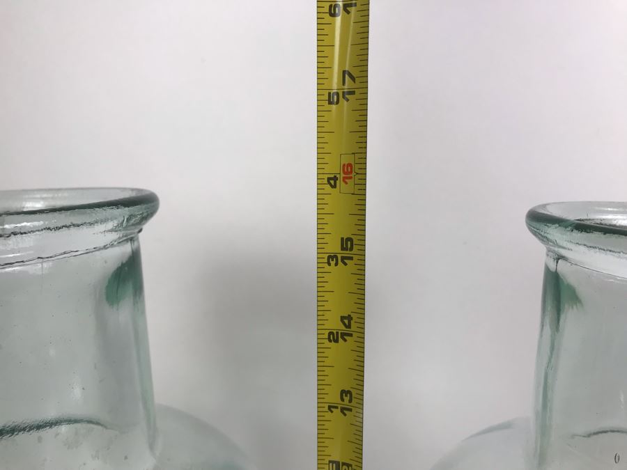 Pair Of Tall 16H Glass Vases - LJE [Photo 6]