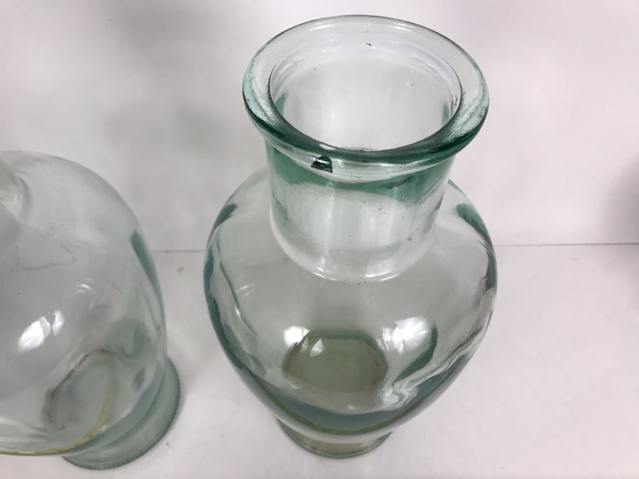 Pair Of Tall 16H Glass Vases - LJE [Photo 3]