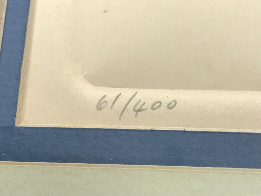 Limited Edition Hand Signed Embossed Paper Humpback Whales Etching 14W X 14H Frame - LJE [Photo 8]